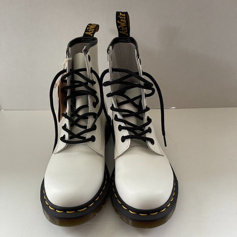 NWOT Dr. Martens 1460 White Women's Leather Lace Up Boots